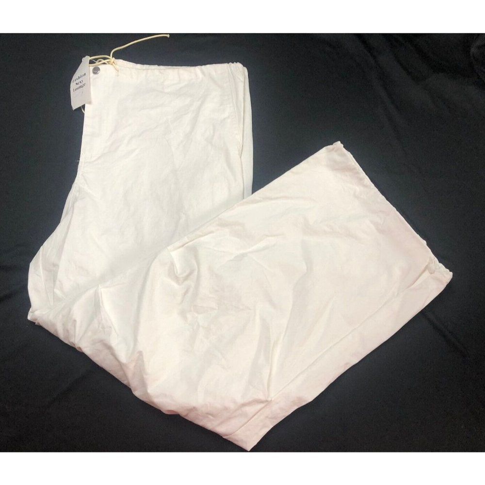 Fashion Sexy Lounge Pants Elastic Waist Tie Woman Zip Button Adjustable Sz Large